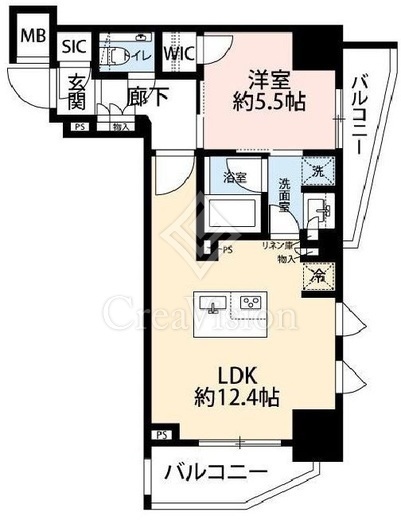 シェフルール鶴見STATION ONE 7階 間取り図