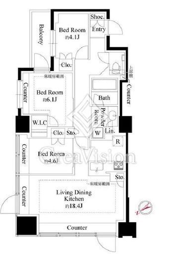 シェフルール横濱鶴見 9階 間取り図
