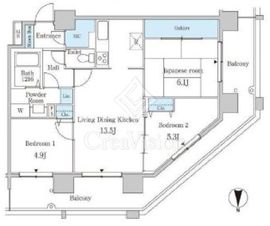 セルリアンホームズ勝どき 709 間取り図