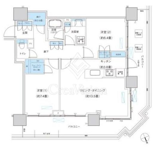パークシティ柏の葉キャンパス ザ・ゲートタワー ウエスト 2405 間取り図