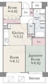 フレスコ川崎 807 間取り図