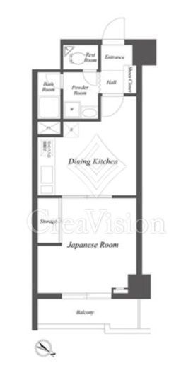 ハイツ魚藍坂 6階 間取り図