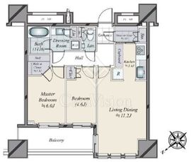 パークコート千代田富士見ザ タワー 23階 間取り図