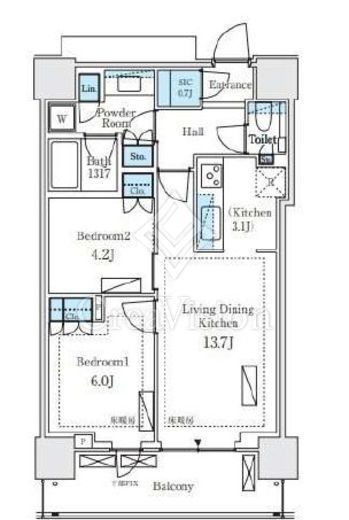 パークシティ中野ザタワーエアーズ 5階 間取り図