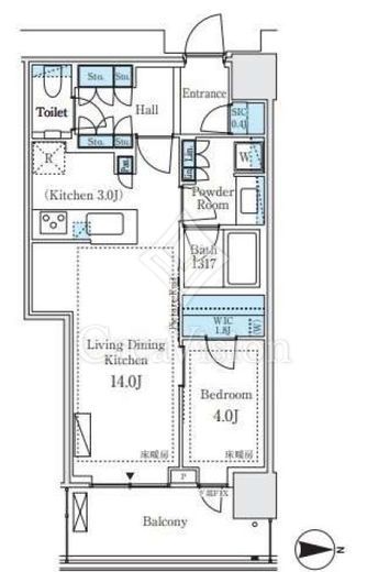 パークシティ中野ザタワーエアーズ 13階 間取り図