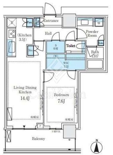 パークシティ中野ザタワーエアーズ 13階 間取り図