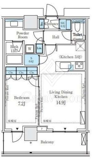 パークシティ中野ザタワーエアーズ 8階 間取り図