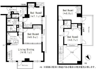 レジディア六本木檜町公園 416 間取り図