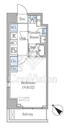 グランジット月島TOKYO BAY 405 間取り図