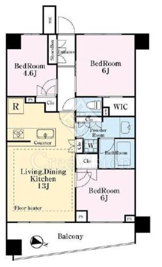 パークナード目黒カレン 5階 間取り図