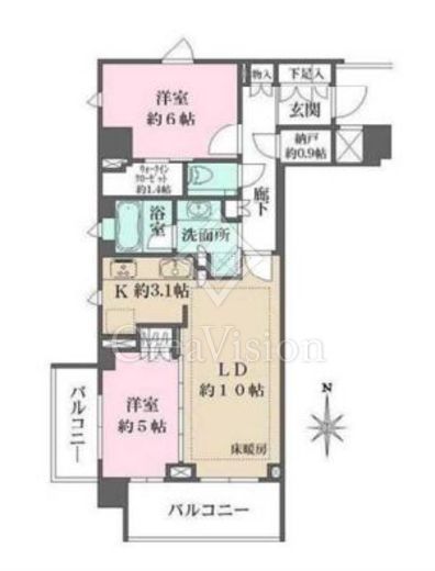 ザ・パークハウス自由が丘フロント 5階 間取り図