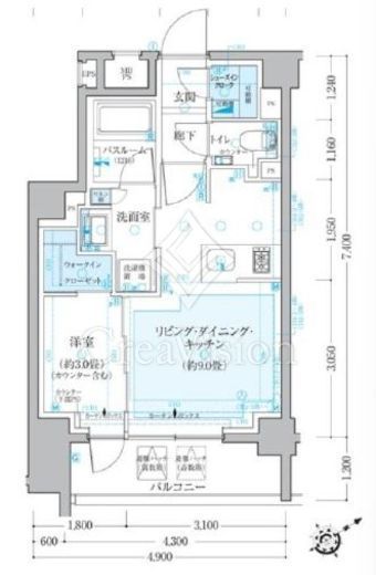 クリオラベルヴィ不動前グランクラス 3階 間取り図