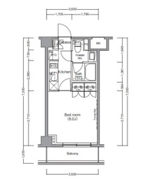 ディームス麻布狸穴町 511 間取り図