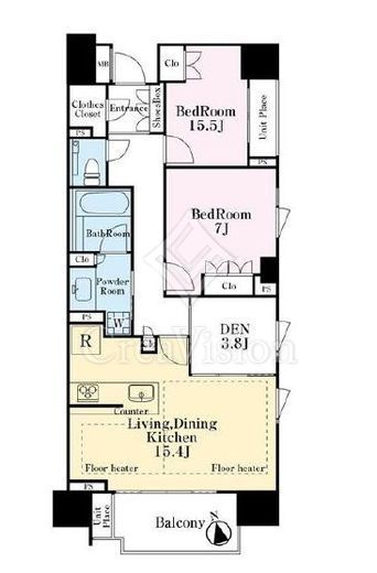 プラウド神楽坂 6階 間取り図