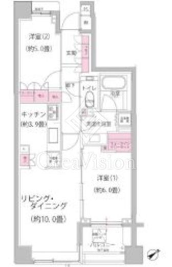 パークハウス目黒東山 7階 間取り図