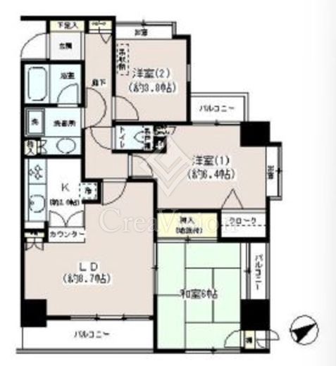 高輪パークホームズ 10階 間取り図