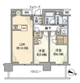 プラウドタワー目黒MARC 17階 間取り図