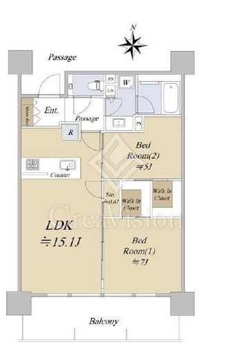 シティタワー国分寺ザ・ツインウエスト 14階 間取り図