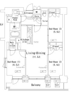 パークアクシス辰巳ステージ 726 間取り図