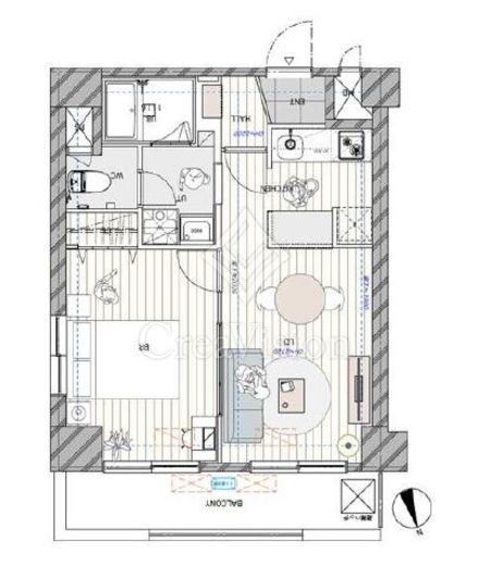 ライオンズマンション新富町 6階 間取り図