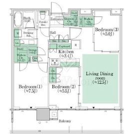 HARUMI FLAG PARK VILLAGE T棟 (晴海フラッグ パークヴィレッジ T棟) 33階 間取り図