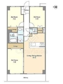 ヒルトップ・スクエアー 411 間取り図