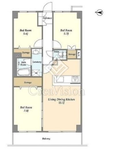 ヒルトップ・スクエアー 511 間取り図