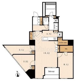 プラウドタワー白金台 32階 間取り図