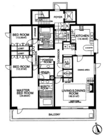 パシフィックハウス麻布台 E501 間取り図