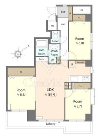 ジェム赤羽アドバンスドシティ 6階 間取り図