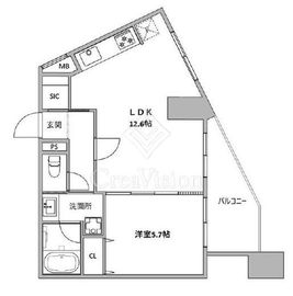 ハイライフ恵比寿 6階 間取り図