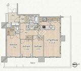 HARUMI FLAG SUN VILLAGE T棟 (晴海フラッグ サンヴィレッジ T棟) 22階 間取り図