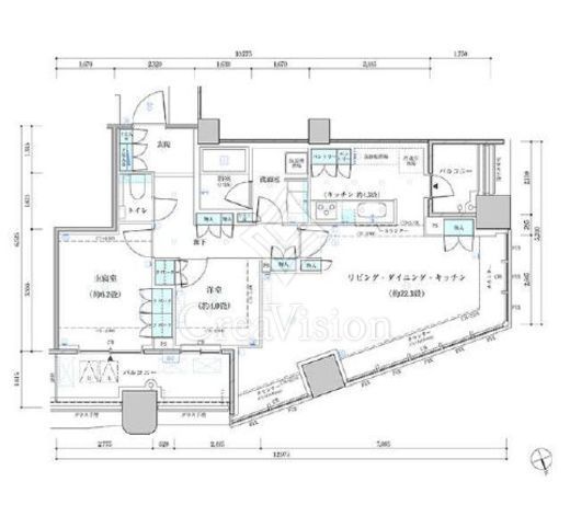 パークタワー勝どきミッド/サウス 12階 間取り図