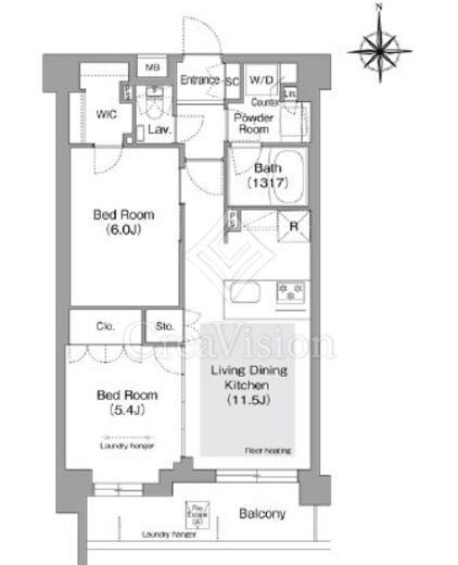 コンフォリア・リヴ文京護国寺 510 間取り図