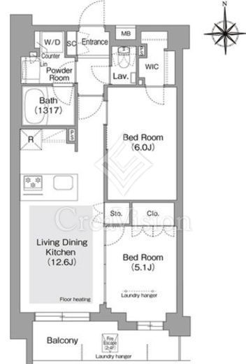 コンフォリア・リヴ文京護国寺 507 間取り図