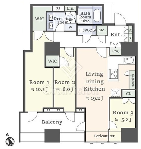 三田ガーデンヒルズ NORTH HILL 5階 間取り図