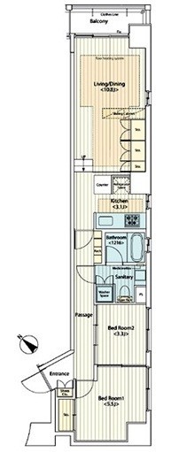 カスタリア八丁堀 503 間取り図