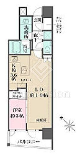 リビオ日本橋鞍掛ザ・レジデンス 2階 間取り図