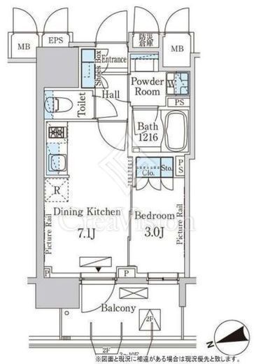 パークアクシス上野グレイスコート 502 間取り図