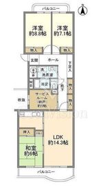 ハウス上野毛 2階 間取り図
