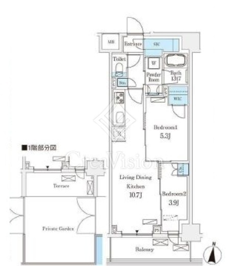 フロンティアレジデンス錦糸公園 105 間取り図
