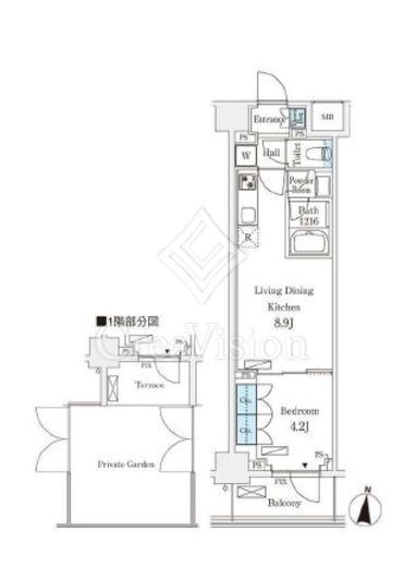 フロンティアレジデンス錦糸公園 106 間取り図