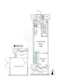 フロンティアレジデンス錦糸公園 106 間取り図