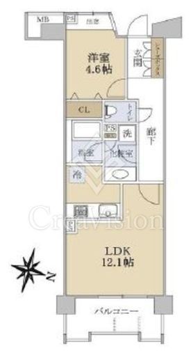 グローリオ三軒茶屋 5階 間取り図