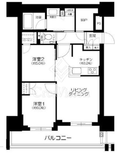 プラウドタワー小岩フロント 23階 間取り図