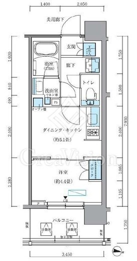 パークアクシス新大橋 202 間取り図