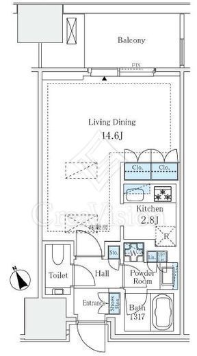 麻布台ヒルズレジデンスB 8階 間取り図