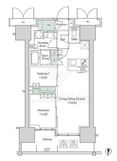 ブルックサイドレジデンス木場 1038 間取り図