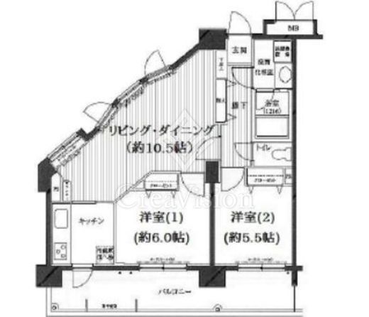 グランド・ガーラ南大井 9階 間取り図
