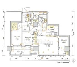 HARUMI FLAG SUN VILLAGE T棟 (晴海フラッグ サンヴィレッジ T棟) 50階 間取り図